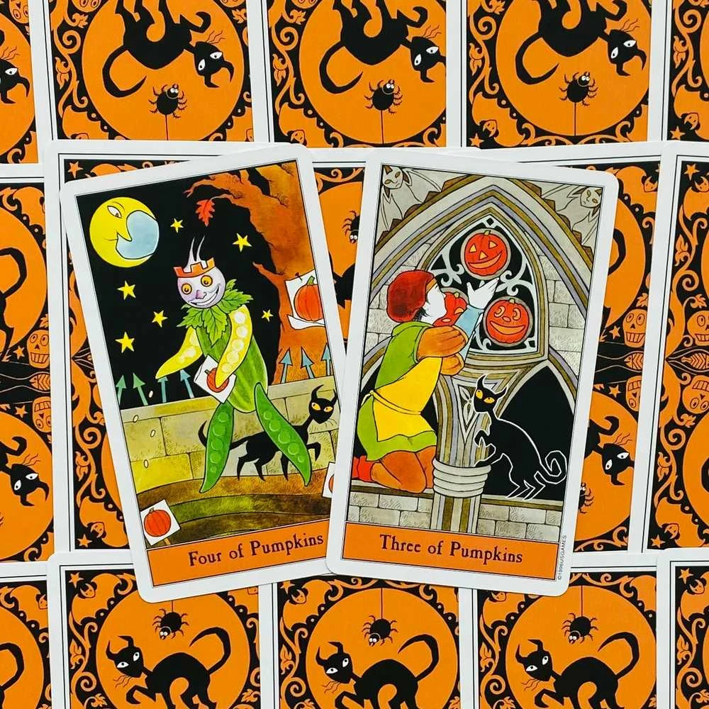 US Games Systems Halloween Deck Book Set Taro Kortų Ir Knygos Rinkinys