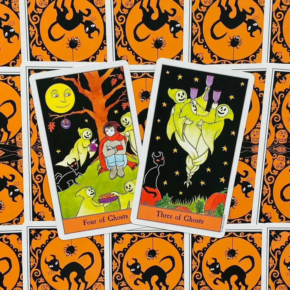 US Games Systems Halloween Deck Book Set Taro Kortų Ir Knygos Rinkinys