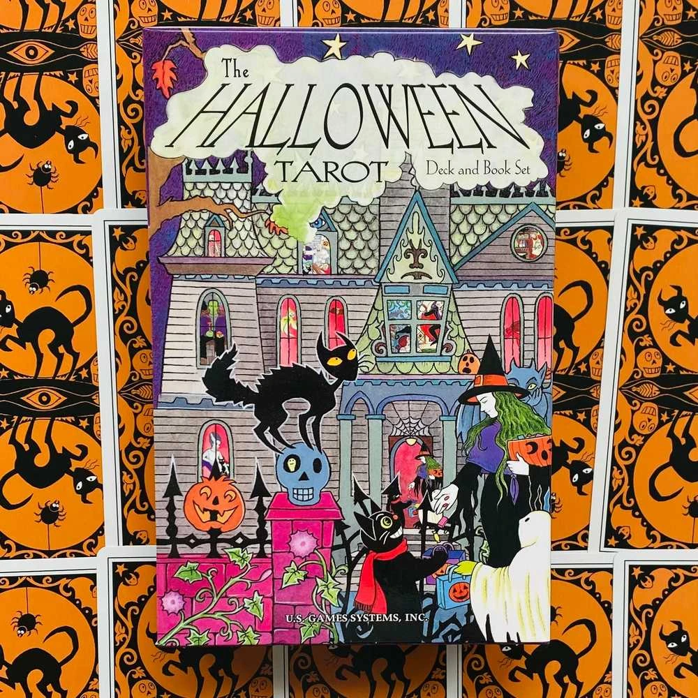 US Games Systems Halloween Deck Book Set Taro Kortų Ir Knygos Rinkinys