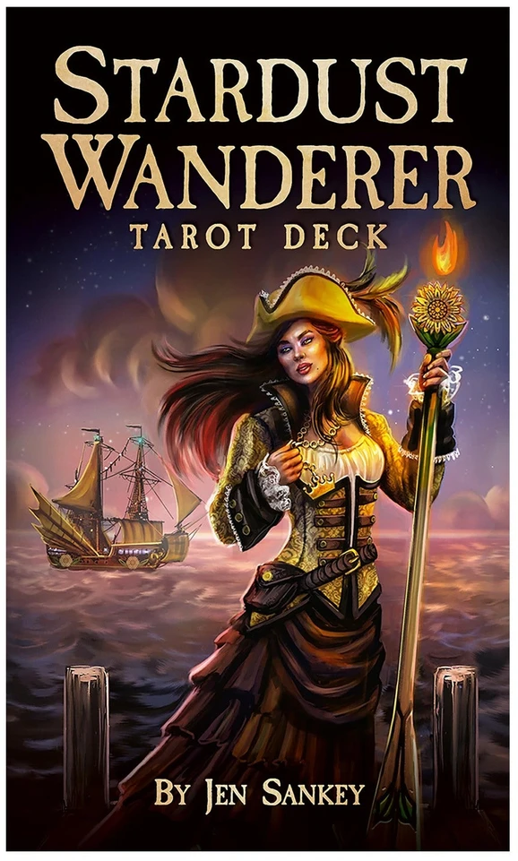 Us Games Systems Stardust Wanderer Tarot – kosminė taro kaladė auksiniais kraštais, 78 kortos