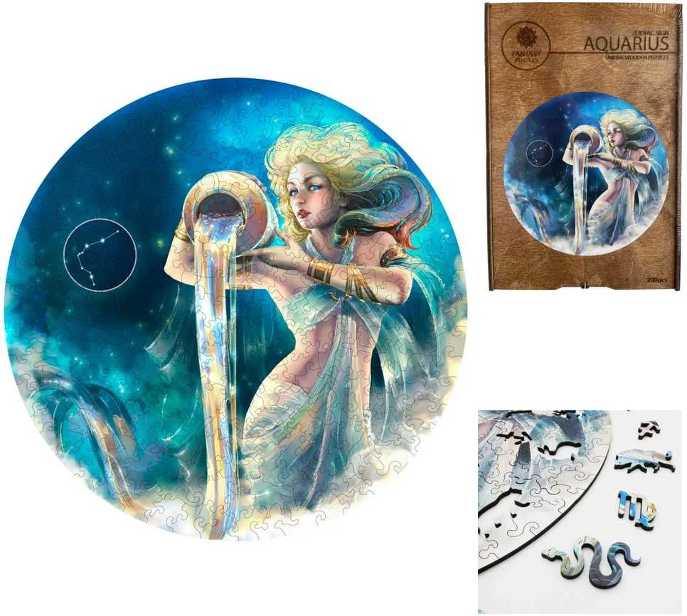 Fantasy Puzzles Vandenis (Zodiakai) Dėlionė Iš Medžio (200 detalių)