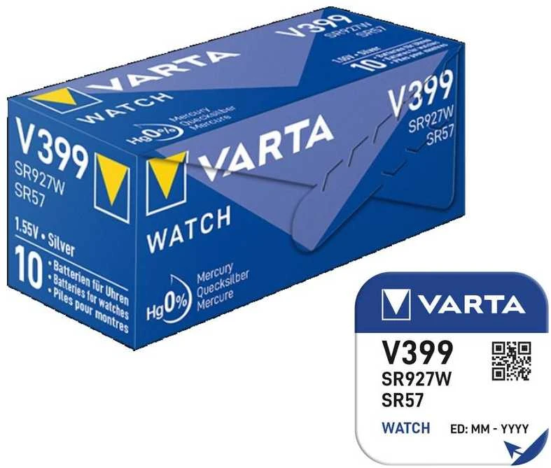 Varta 399 SR927W sidabro oksido laikrodžio baterijos 10 vnt.