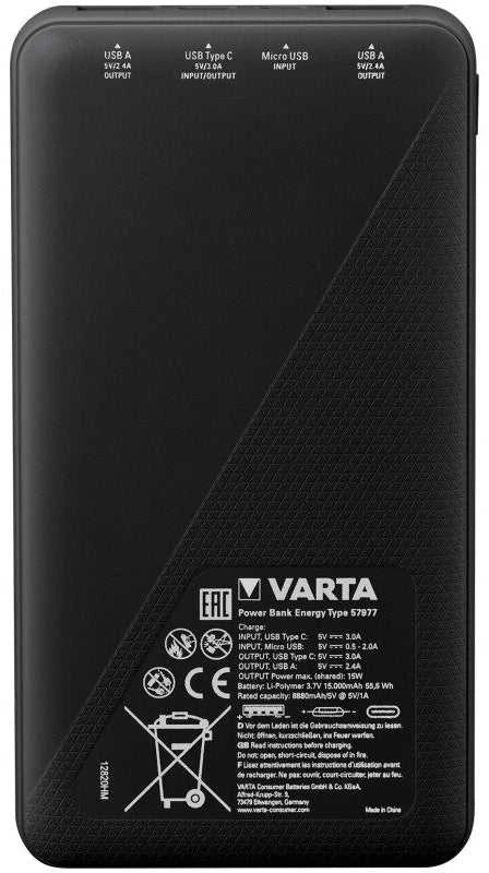 VARTA Powerbank Energy 15000mAh baltos spalvos