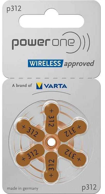 Klausos Aparato Baterija - VARTA Power One 312 1.4V 6 Pakelis