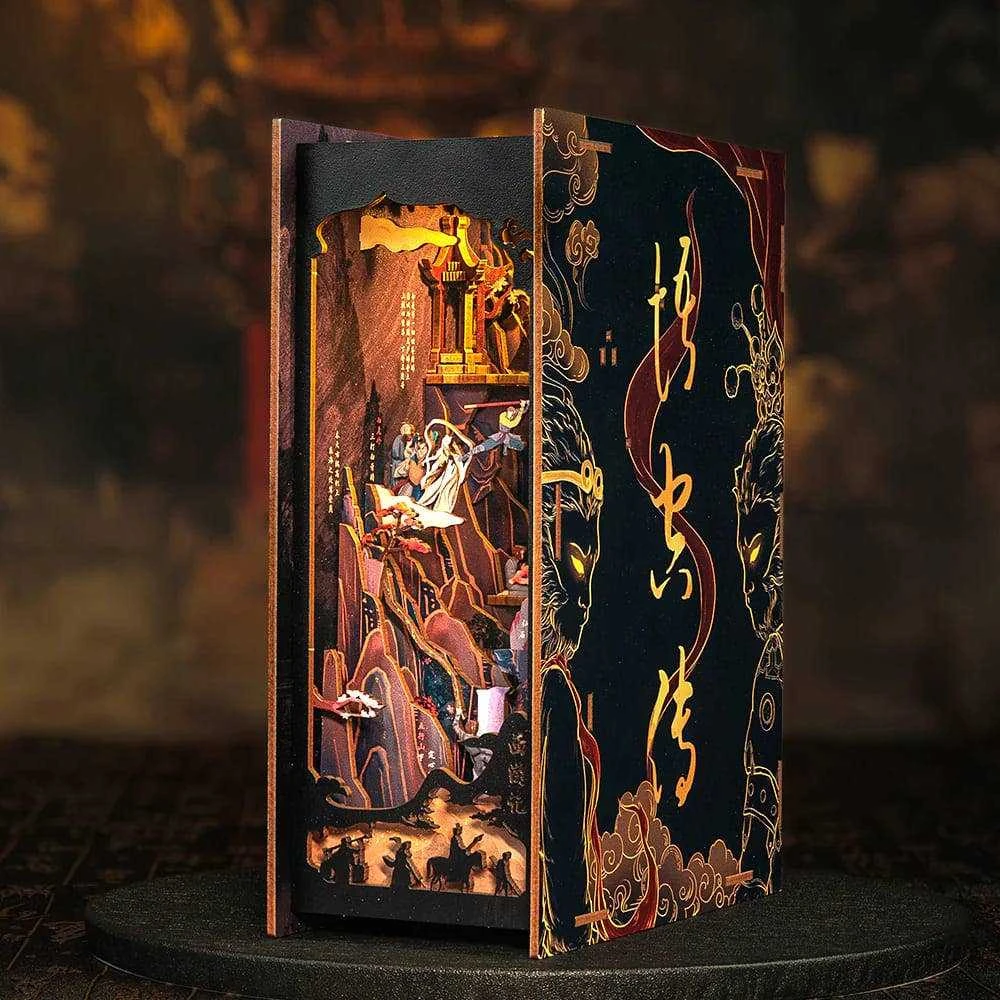 Vcl Corp WU KONG legenda – surenkama medinė book nook diorama su LED