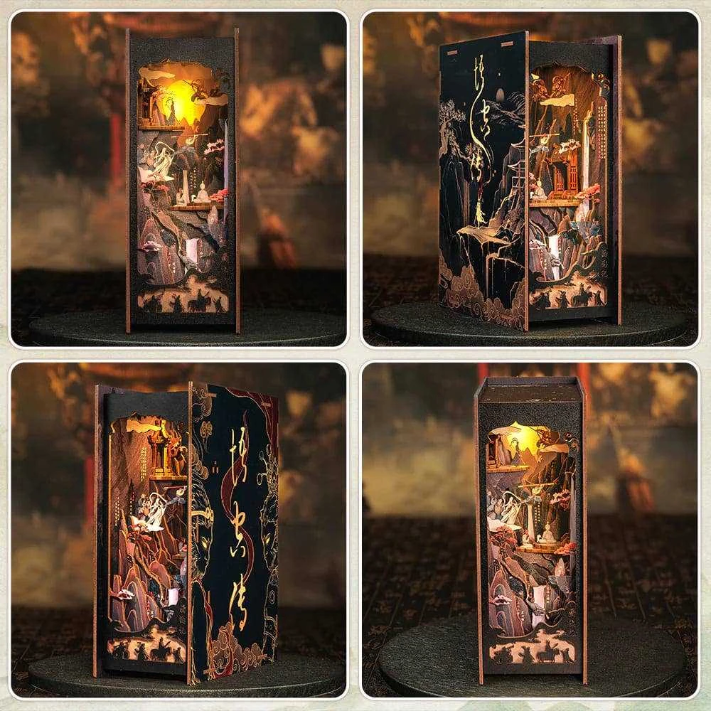 Vcl Corp WU KONG legenda – surenkama medinė book nook diorama su LED