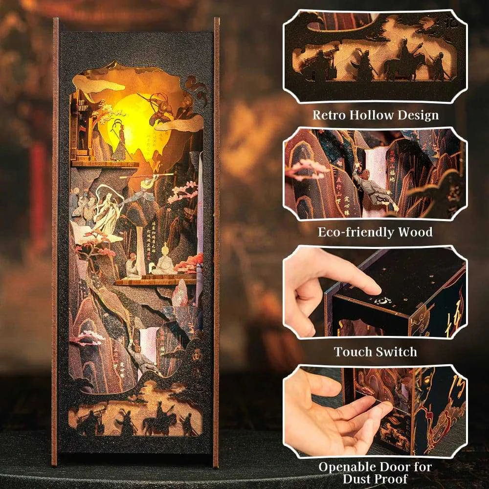 Vcl Corp WU KONG legenda – surenkama medinė book nook diorama su LED