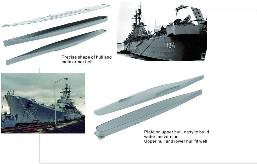 Very Fire Hobby USS Des Moines CA-134 sunkus kreiseris 1/700 rinkinys Deluxe Very Fire