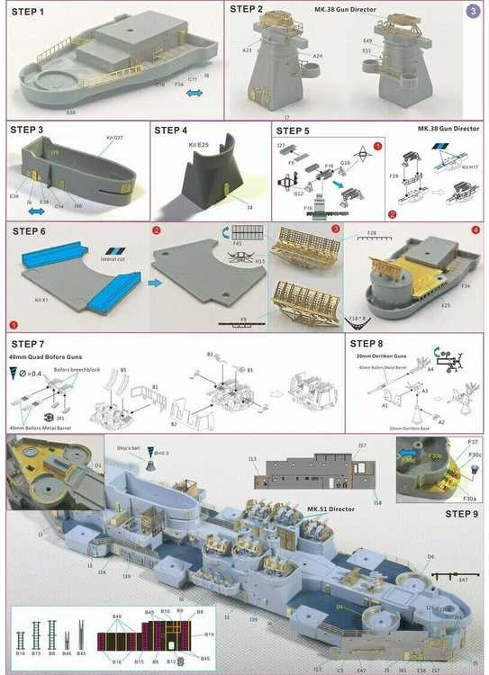 Very Fire Hobby Very Fire USS Iowa BB-61 laivo detalių rinkinys 1/350 VF350010
