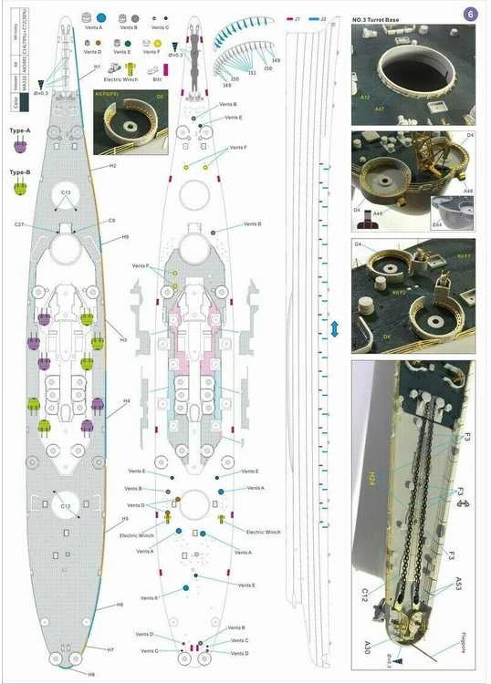 Very Fire Hobby Very Fire USS Iowa BB-61 laivo detalių rinkinys 1/350 VF350010