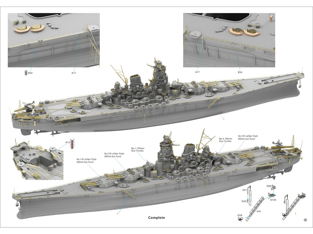 Very Fire Hobby Very Fire Yamato 1/350 detalizavimo rinkinys japoniškam karo laivui