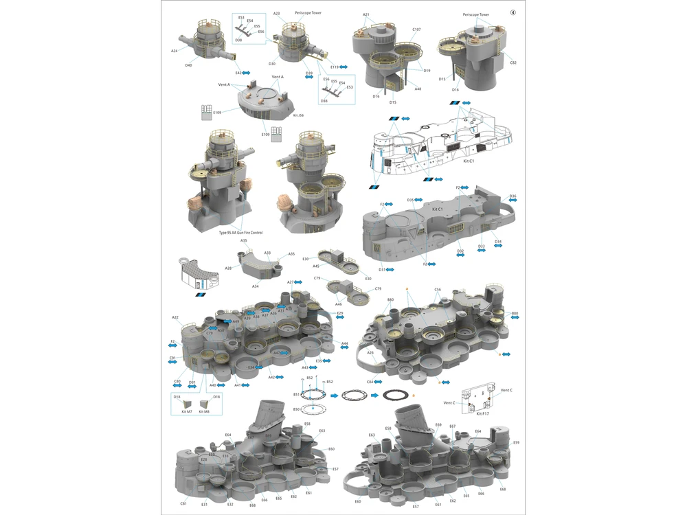 Very Fire Hobby Very Fire Yamato 1/350 detalizavimo rinkinys japoniškam karo laivui