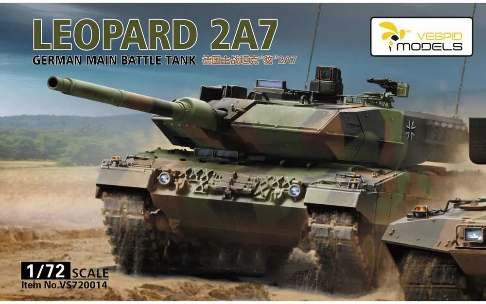 Vespid Models Leopard 2A7 vokiečių tankas 1/72 – plastikinis surinkimo modelis