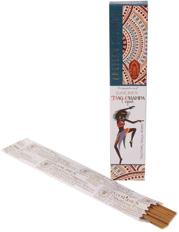 Vijayshree Golden Copal & Nag Champa smilkalai – meditacijai, ramybei