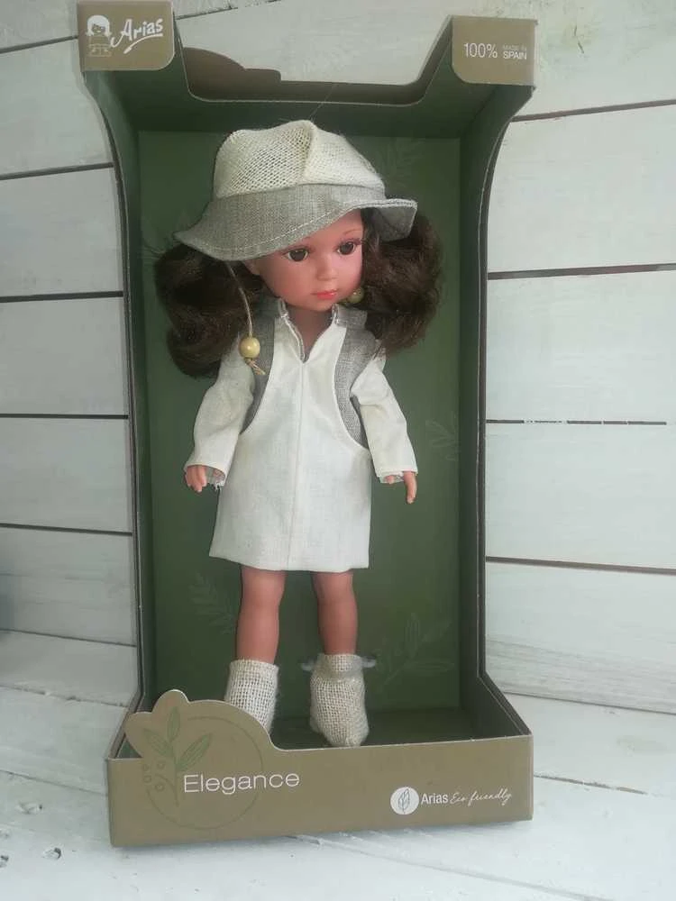 Munecas Arias Lėlytė Carole su lininiais rūbeliais, 36 cm