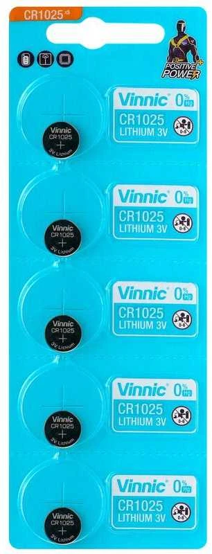 Vinnic CR1025 3V ličio baterijos laikrodžiams ir raktams, 5 vnt.