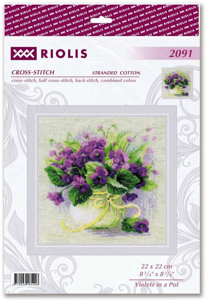 Riolis Rankdarbių rinkinys Žibutės vazonėlyje 22x22 SR2091