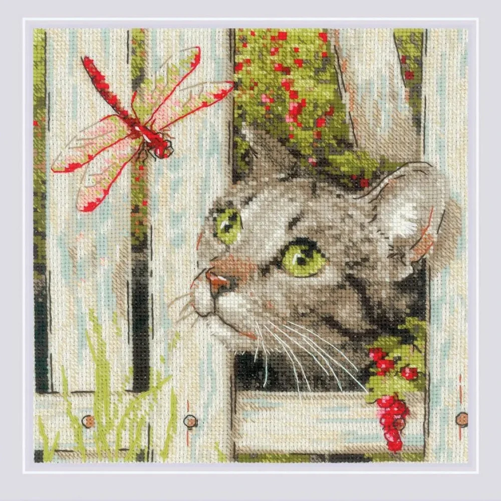 Riolis Kryželiu siuvinėjimo rinkinys. „Kas tu toks?“ 20x20 cm SR2289