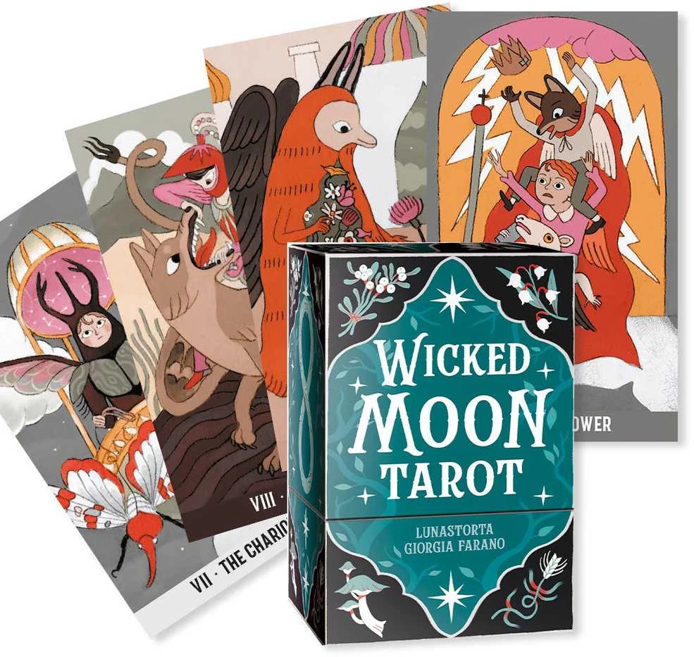 Wicked Moon taro kaladė Lo Scarabeo, 78 kortų, raganiškas Metų ratas