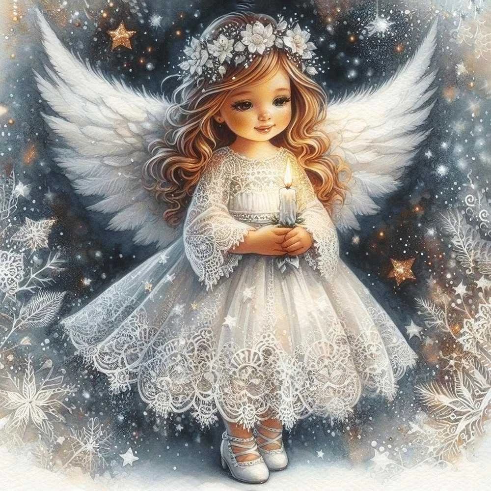 Wizardi Beldizart Deimantų tapybos rinkinys "Mažasis angelas" 40x40 cm WD3207