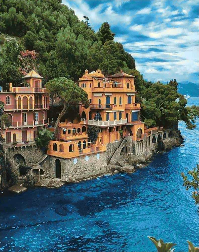 Wizardi Deimantinis paveikslas Azure Waters WD092 38*48 cm