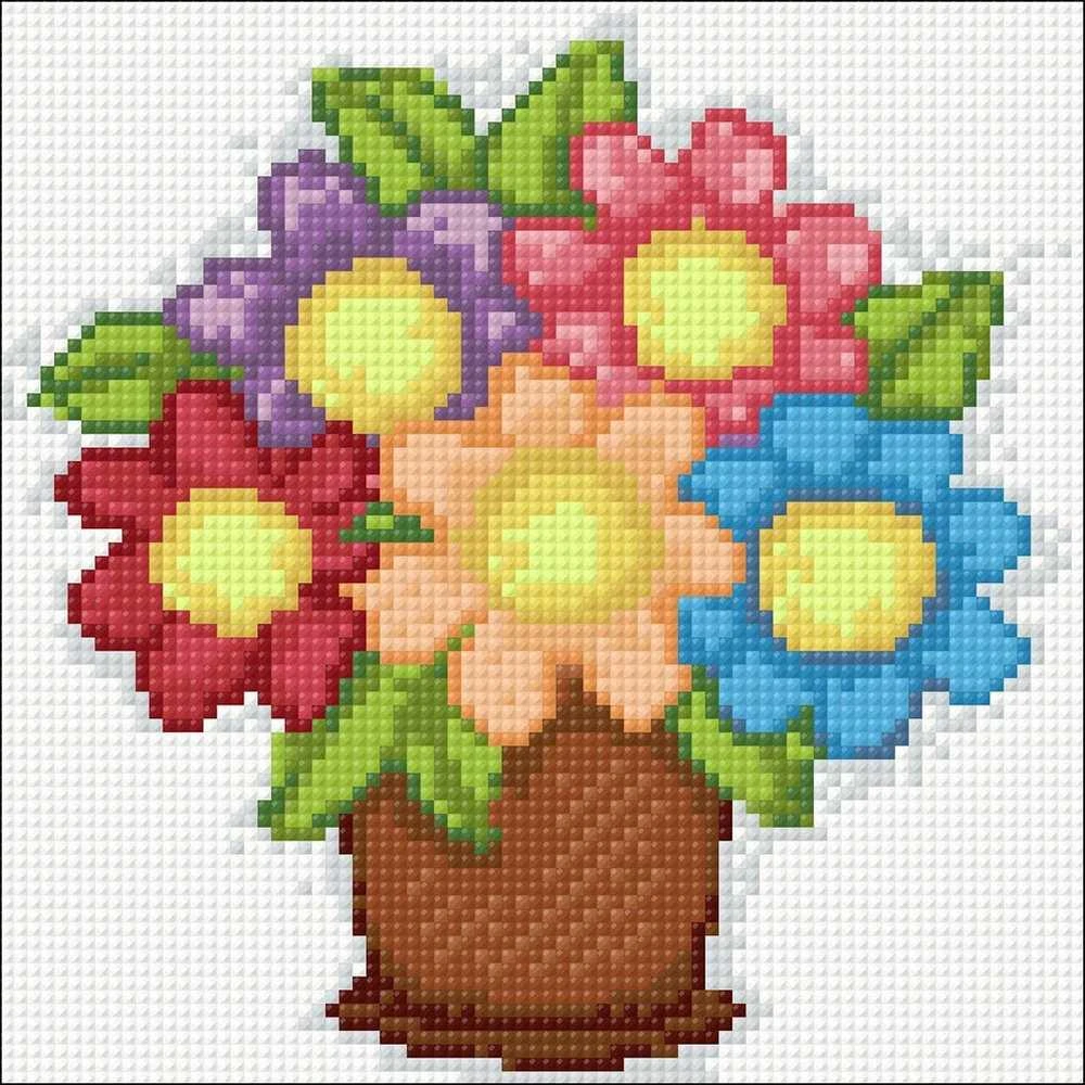 Wizardi Deimantinis paveikslas Bouquet WD297 20*20 cm