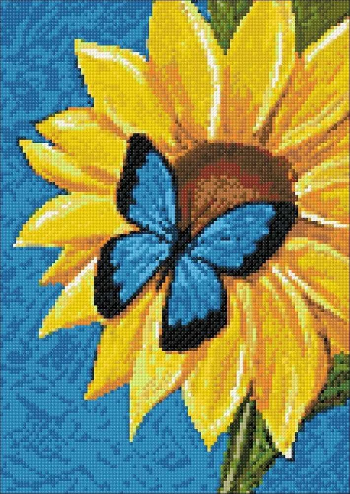 Nuotraukų rėmelis Wizardi Deimantinis paveikslas Butterfly and Sunflower WD031