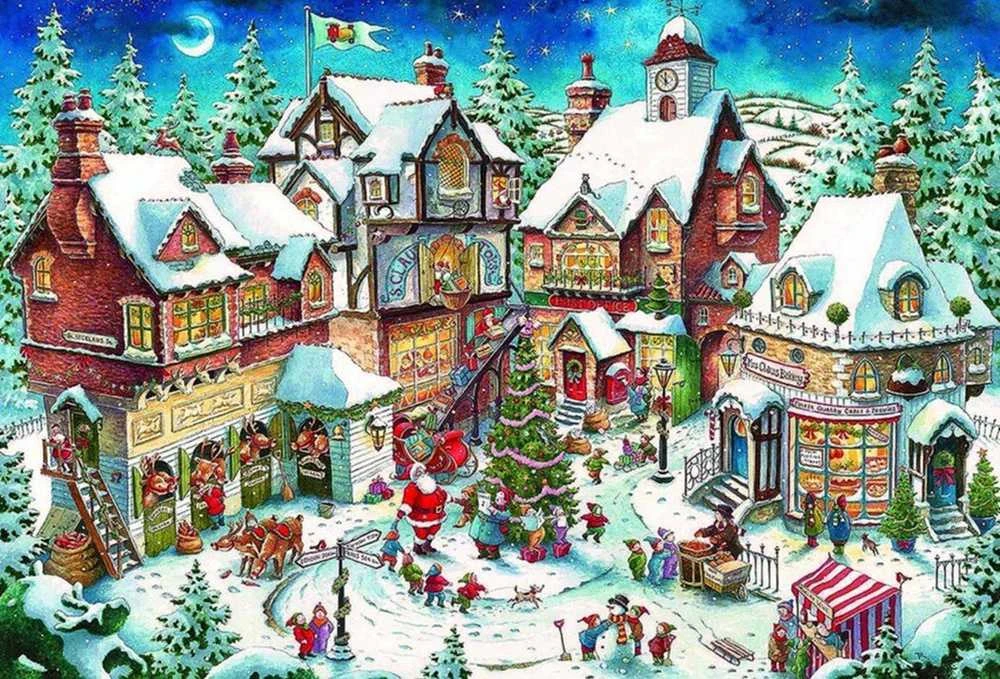 Wizardi Deimantinis paveikslas Christmas Bustle WD2429