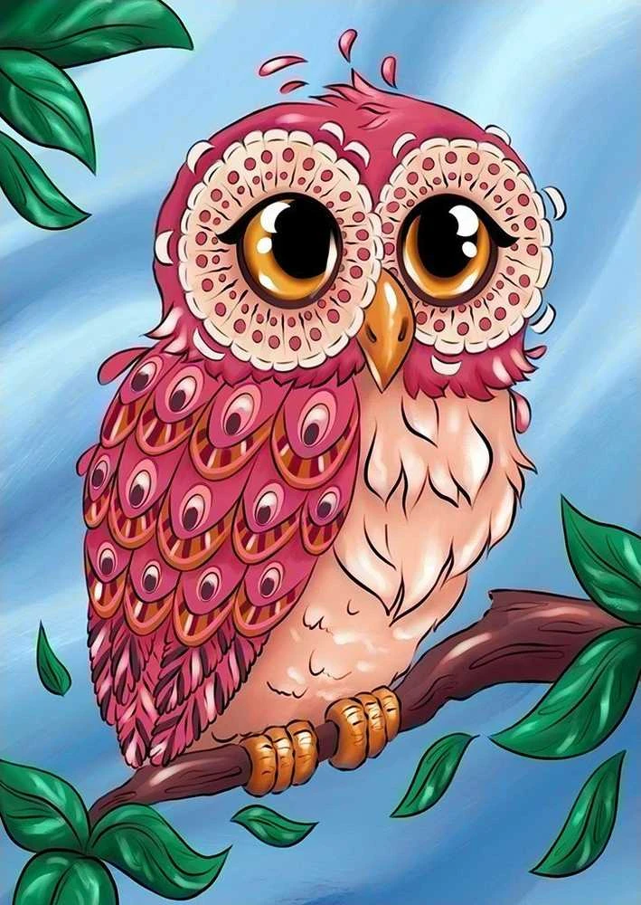 Wizardi Deimantinis paveikslas Colourful Owl WD2491