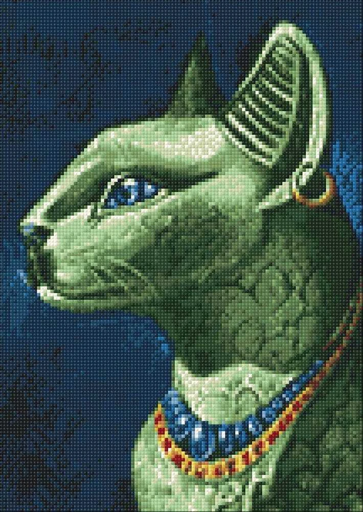 Wizardi Deimantinis paveikslas Emerald Cat WD141 27*38 cm