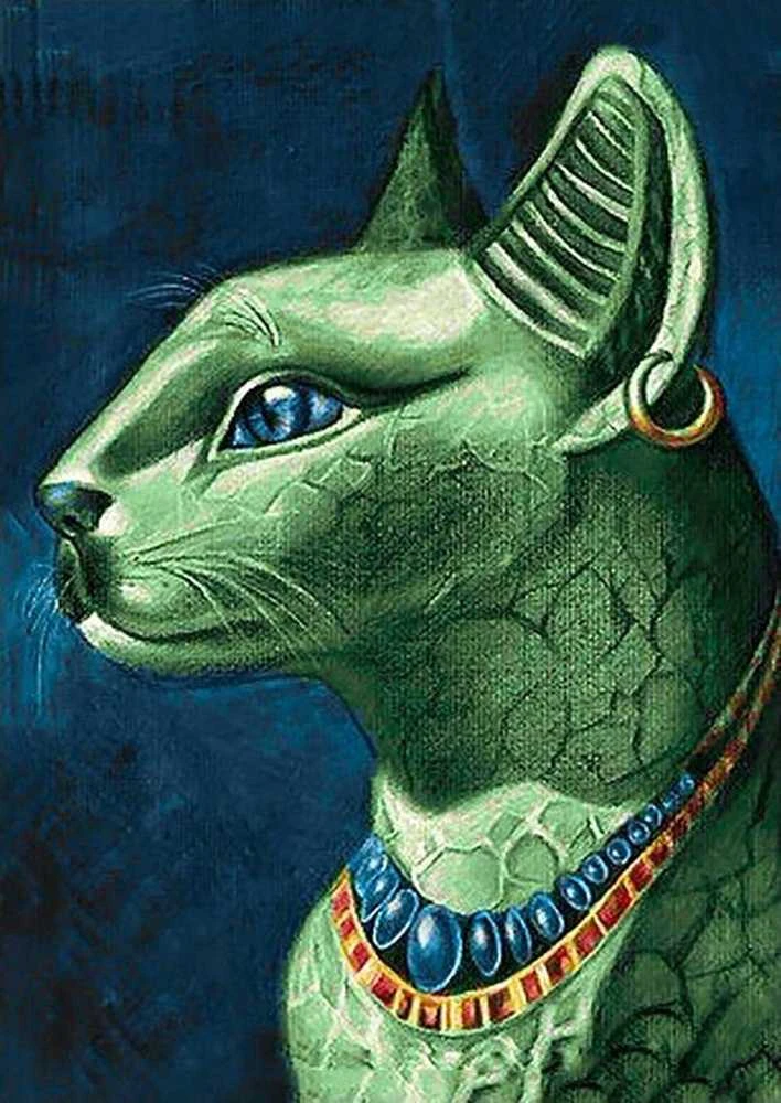 Wizardi Deimantinis paveikslas Emerald Cat WD141 27*38 cm