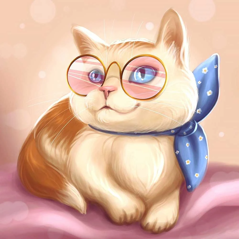 Wizardi Deimantinis paveikslas Fluffy Kitty WD2450