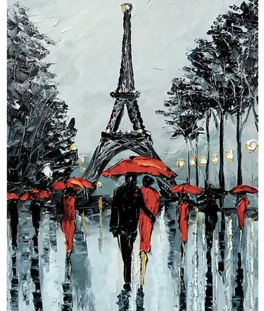Wizardi Deimantinis paveikslas Paris in Rain WD156 38*48 cm