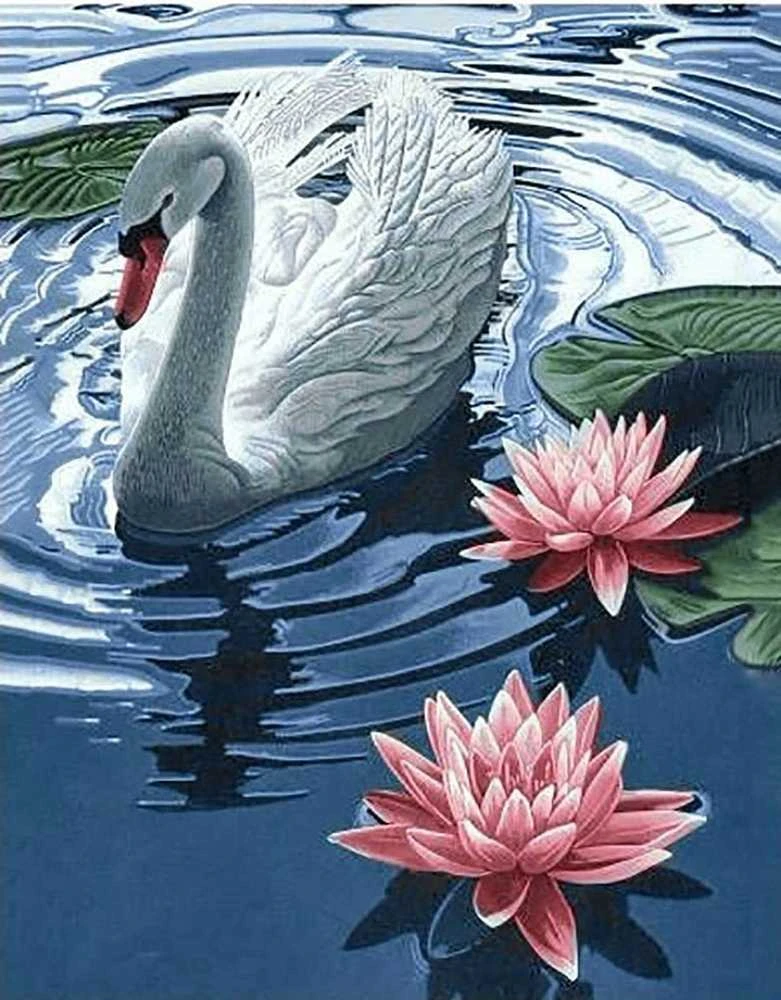Wizardi Deimantinis paveikslas Princess Swan WD241 38*48 cm