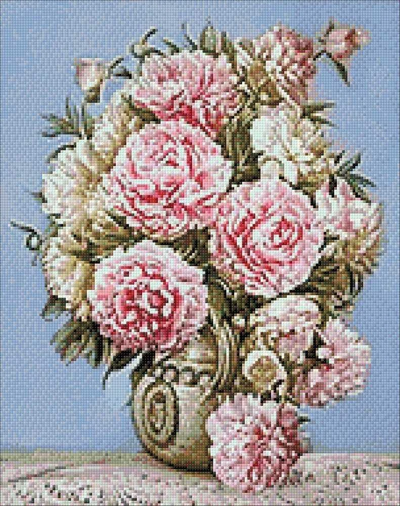 Wizardi Deimantinis paveikslas Puff Peonies WD001 38*48 cm