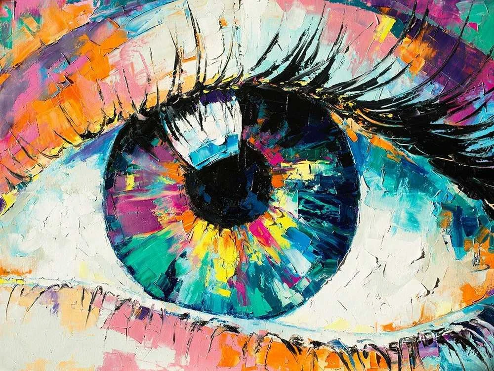 Wizardi Deimantinis paveikslas Rainbow Eye 40*30 cm WD3004