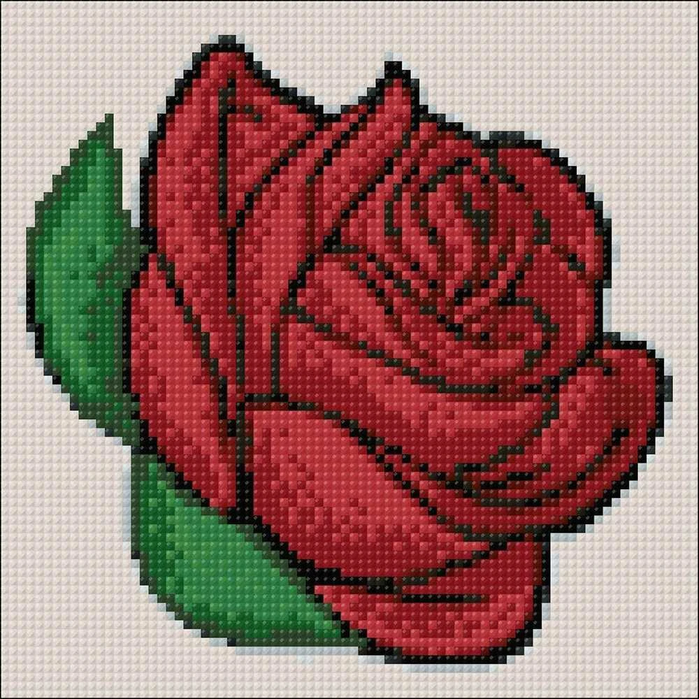 Wizardi Deimantinis paveikslas Rose Bud WD299 20*20 cm