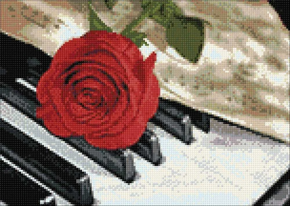 Wizardi Deimantinis paveikslas Rose Music WD053 38*27 cm