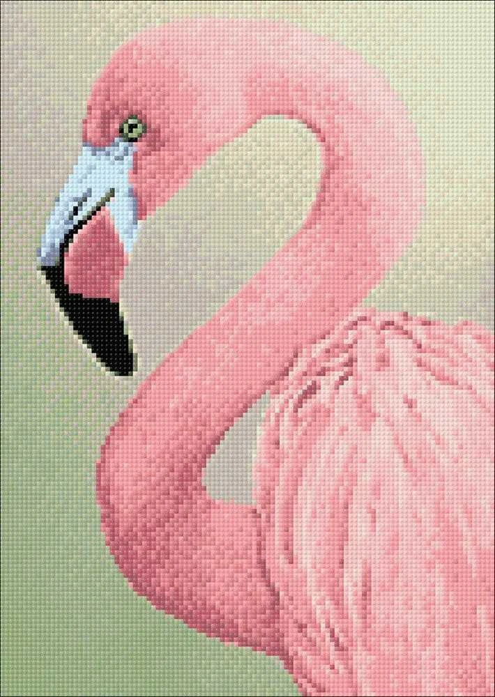 Wizardi Deimantinis paveikslas Rožinė Flamingo WD232 27*38 cm