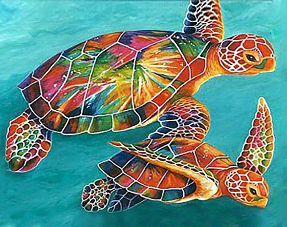 Wizardi Deimantinis paveikslas Sea Turtles WD064 48*38 cm