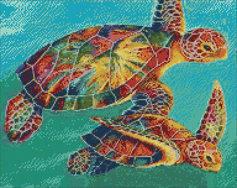 Wizardi Deimantinis paveikslas Sea Turtles WD064 48*38 cm
