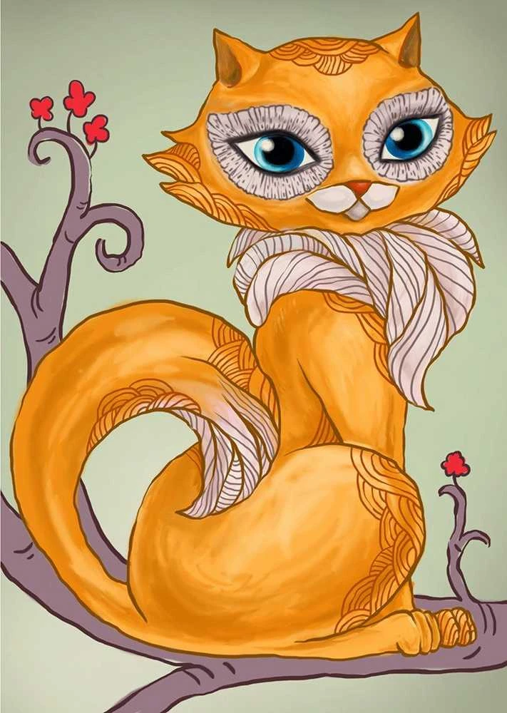 Wizardi Deimantinis paveikslas Wise Kitty WD203 27*38 cm