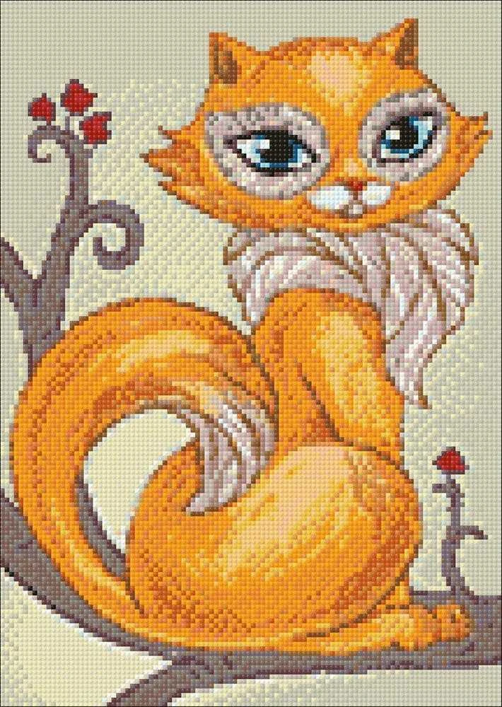 Wizardi Deimantinis paveikslas Wise Kitty WD203 27*38 cm