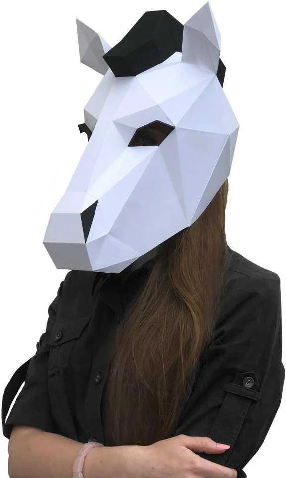 Beldizart IŠPARDUOTA Wizardi 3D Papercraft Kit Horse Neona Mask PP-3KON-2WB