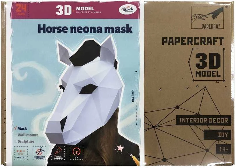 Beldizart IŠPARDUOTA Wizardi 3D Papercraft Kit Horse Neona Mask PP-3KON-2WB