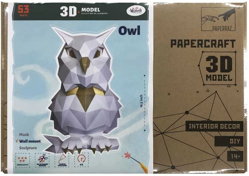 Beldizart Wizardi 3D popieriaus modeliavimo rinkinys Pelėda Bronze PP-1SOV-2BG