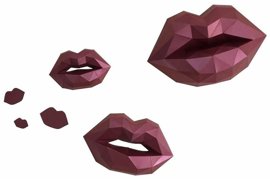 Beldizart WIZARDI 3D popieriaus maketo rinkinys Kisses PP-1LIP-Raudonas