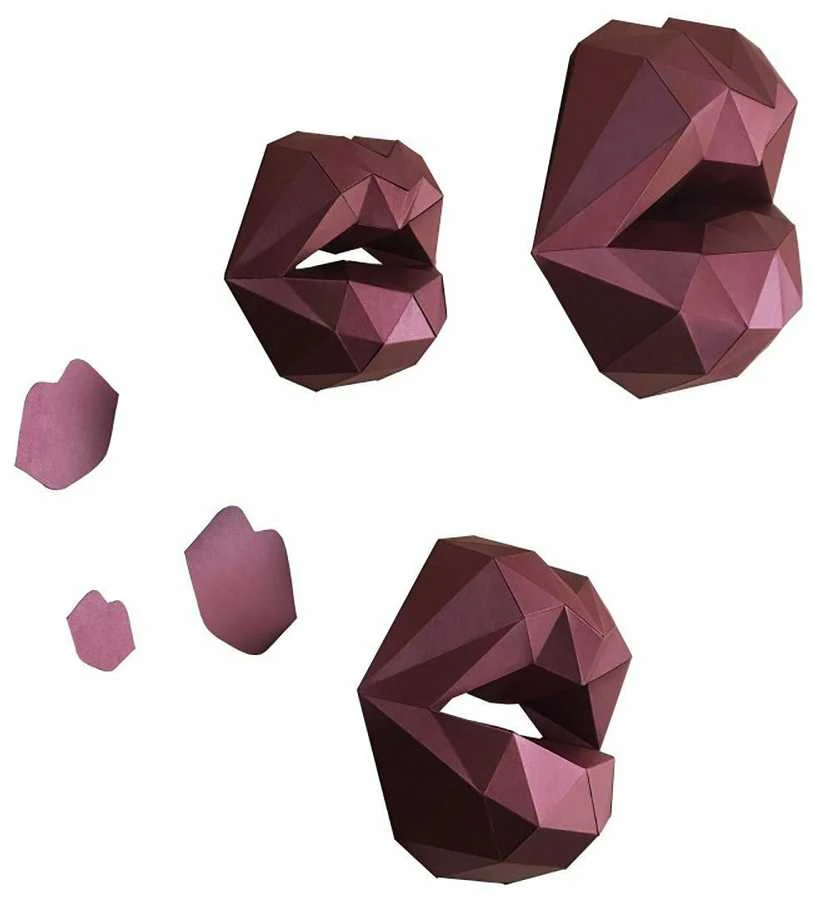 Beldizart WIZARDI 3D popieriaus maketo rinkinys Kisses PP-1LIP-Raudonas
