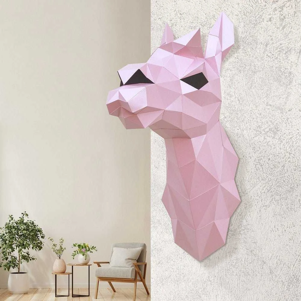 Beldizart WIZARDI 3D popieriaus modeliai Lama (rožinė) PP-1LAM-PIN
