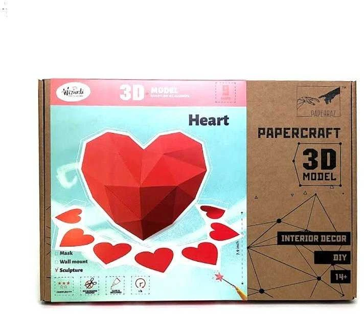 Beldizart Wizardi 3D popieriaus konstravimo rinkinys Širdis PP-2HRT-Raudonas